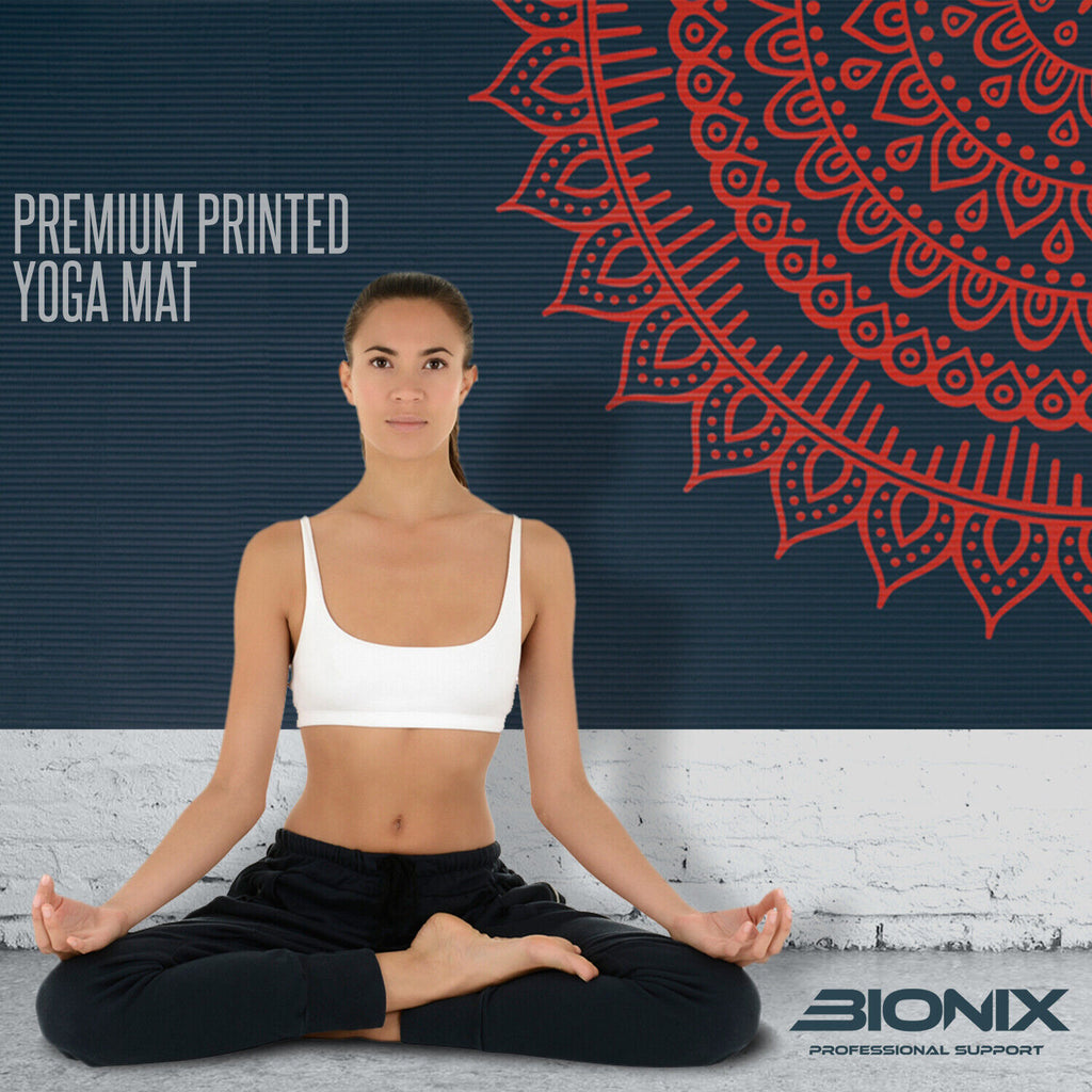 Yoga Mat Thick 10Mm Non Slip Gym Exercise Fitness Pilates Carry Strap NBR 183X62
